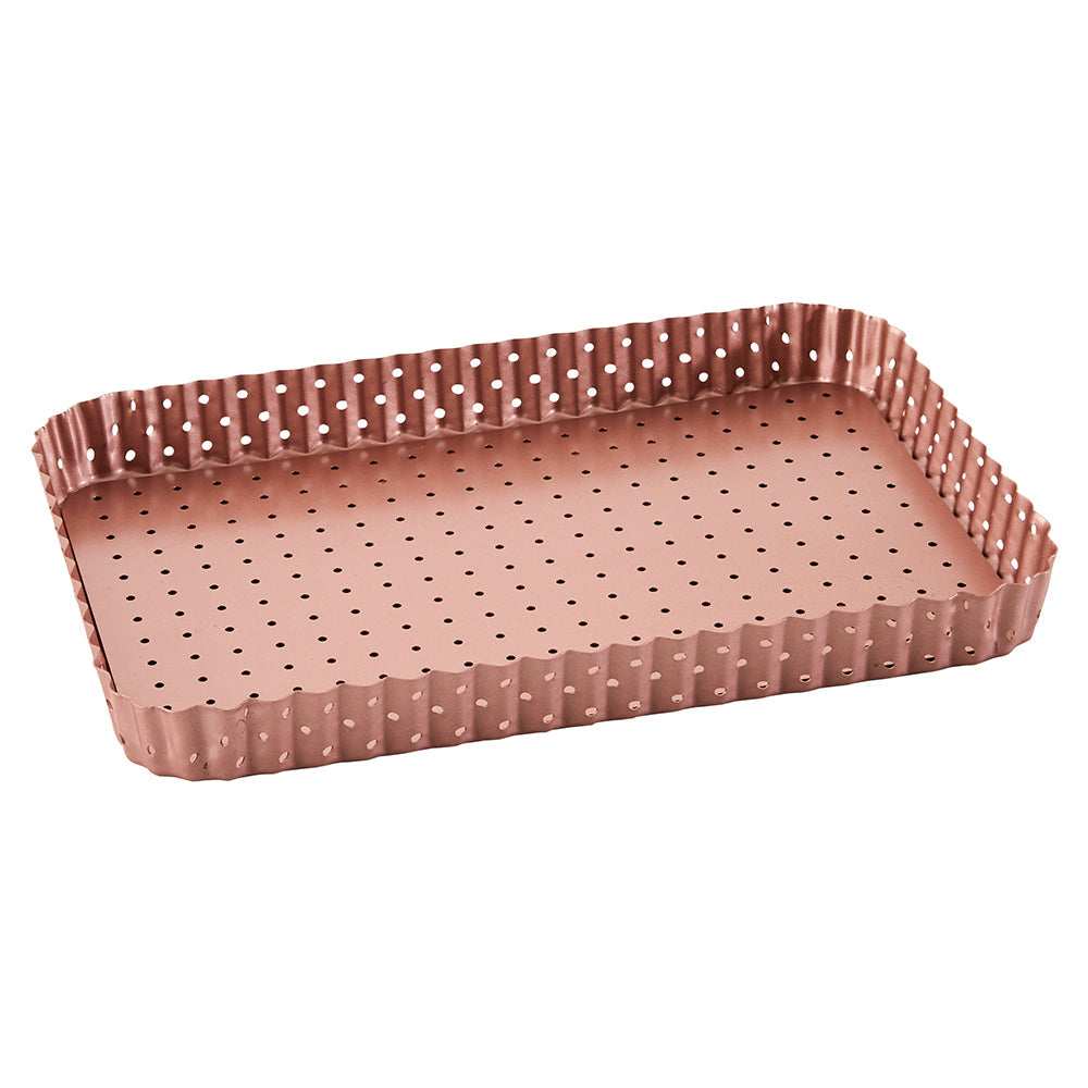 Wiltshire Rose Gold Perforated Rectangle Quiche & Tart Pan Large