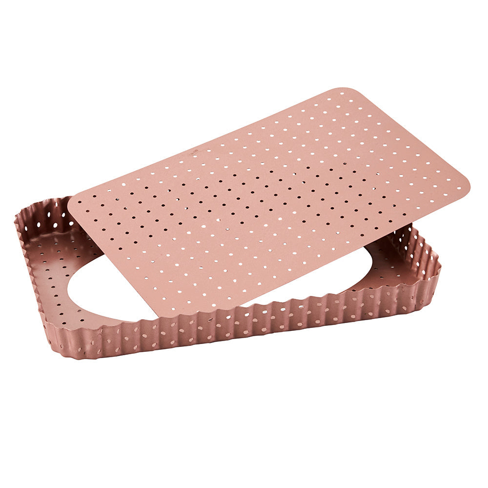 Wiltshire Rose Gold Perforated Rectangle Quiche & Tart Pan Large