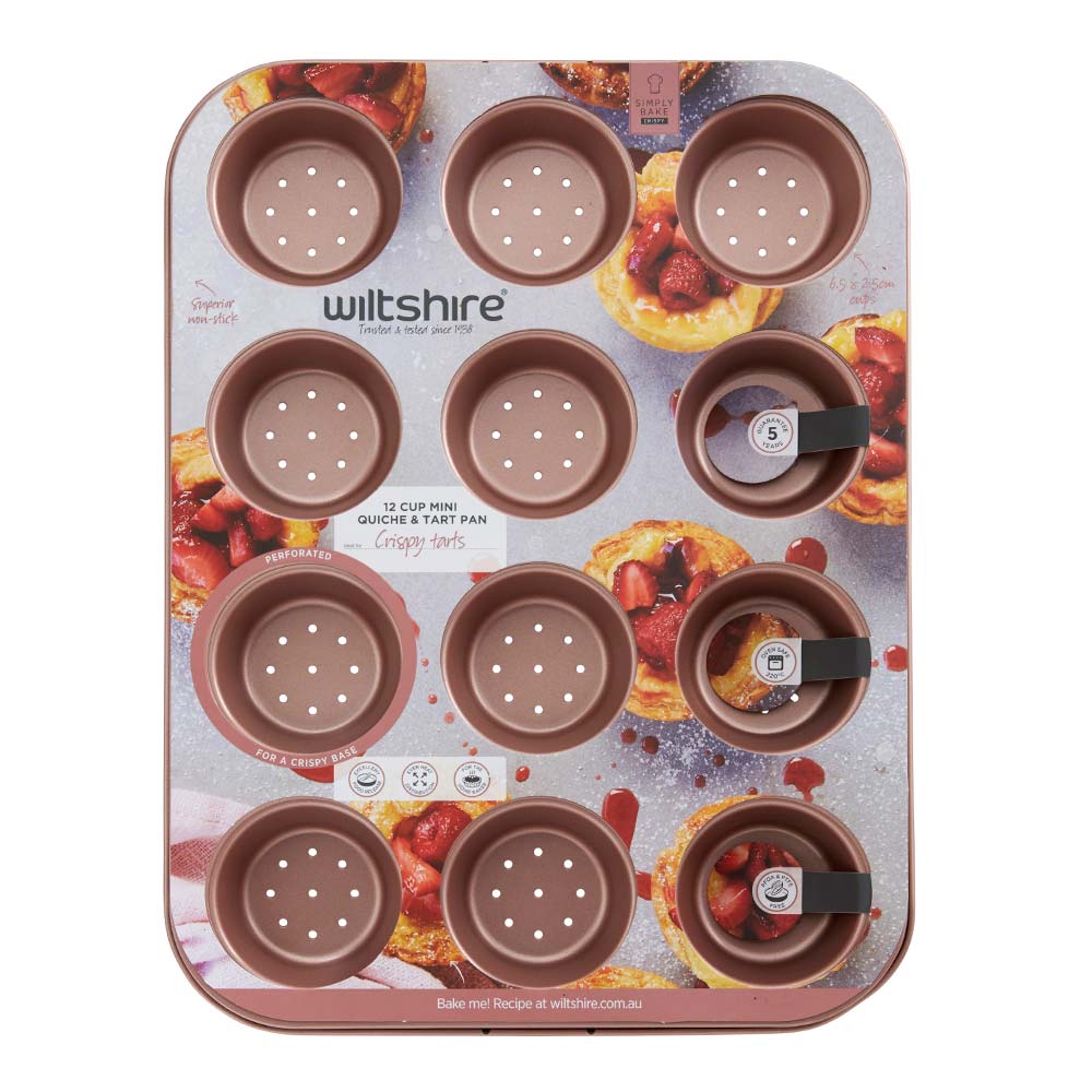 Wiltshire Rose Gold Perforated Mini Quiche & Tart Pan 12 Cup