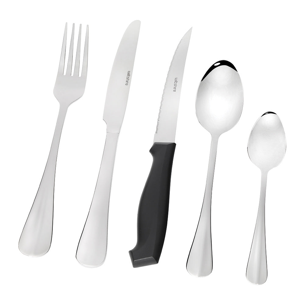 Wiltshire Baguette Cutlery Set with Steak Knives 50 Piece
