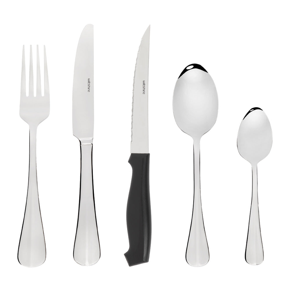 Wiltshire Baguette Cutlery Set with Steak Knives 50 Piece
