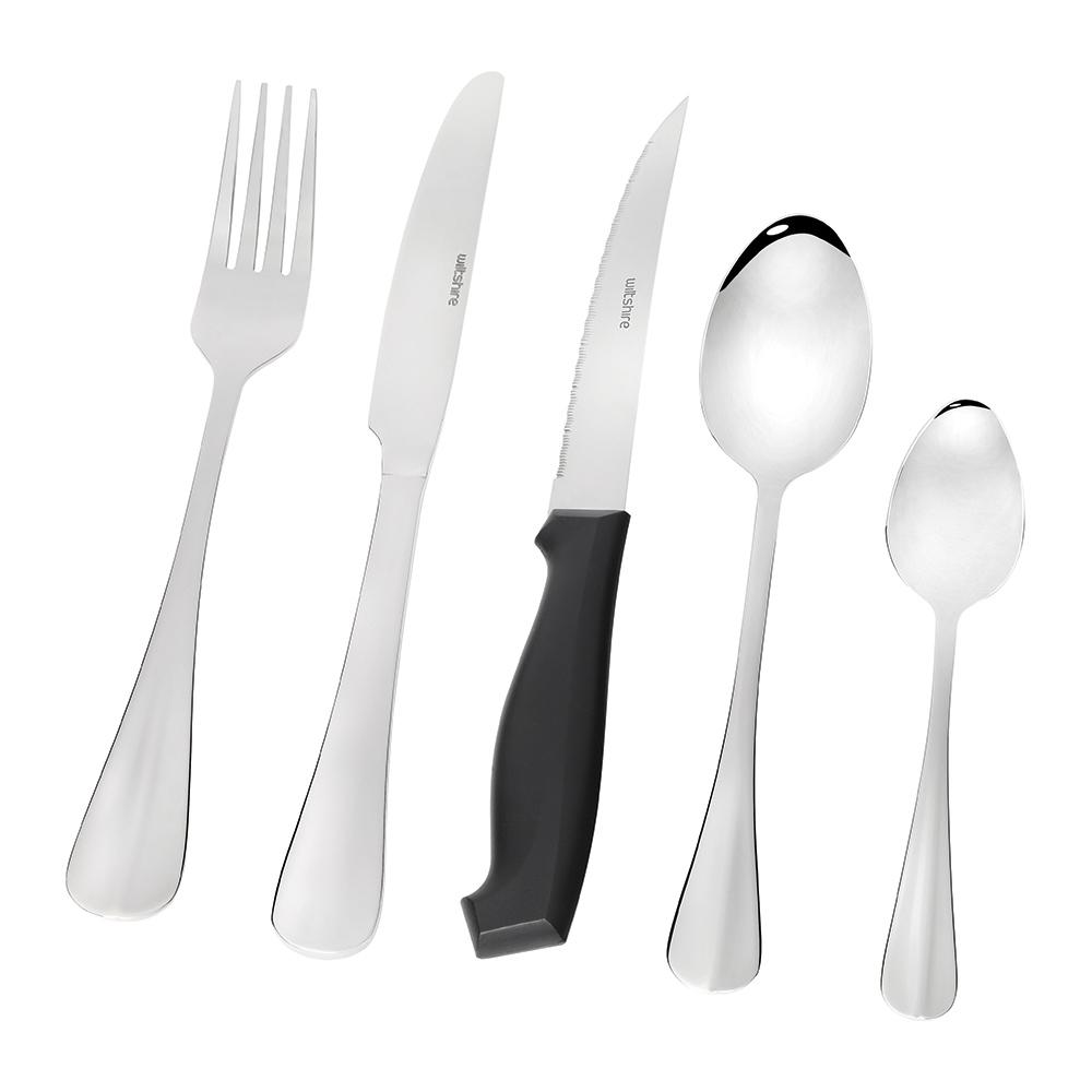 Wiltshire Baguette Cutlery Set with Steak Knives 40 Piece