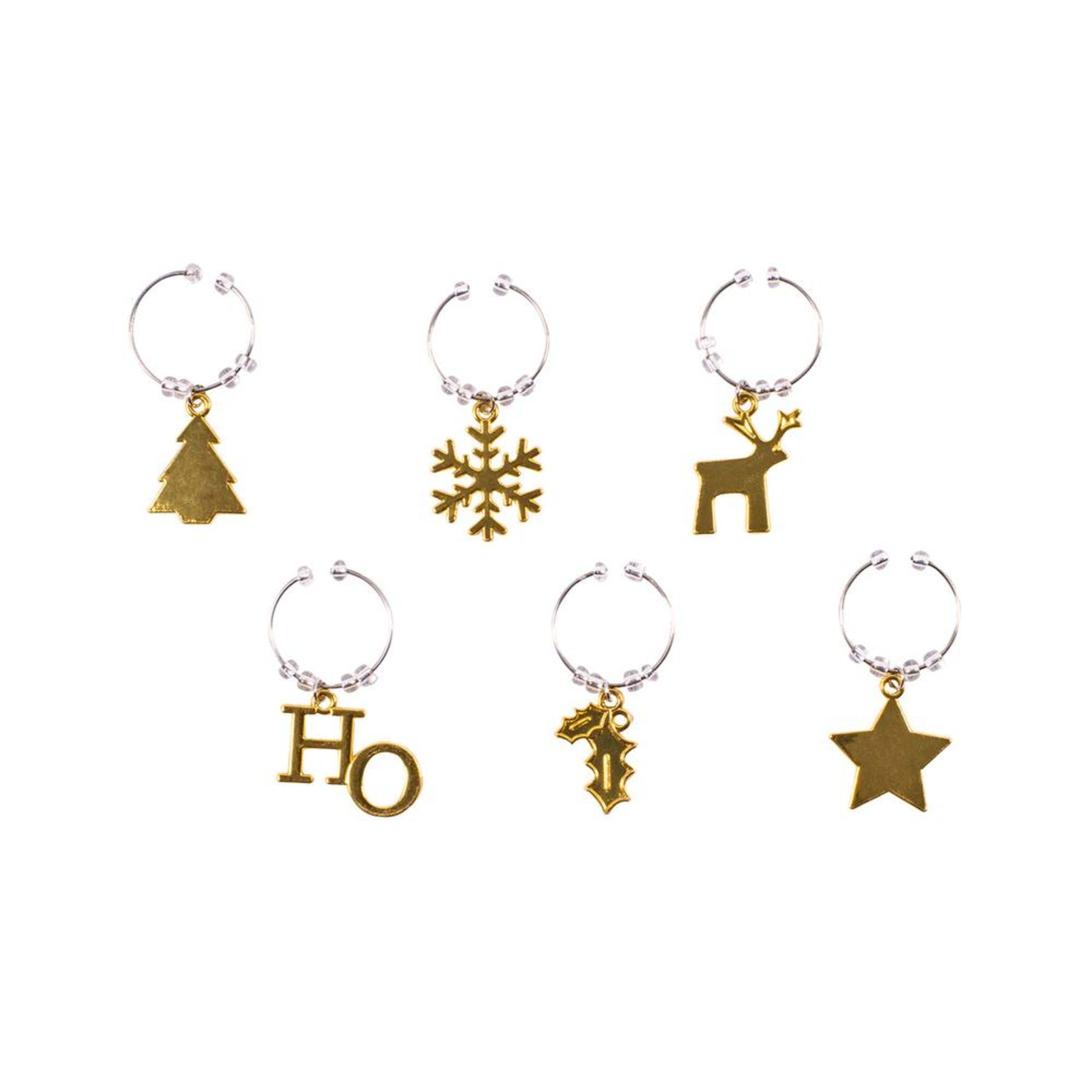 Avanti Wine Charm Set - Golden Christmas