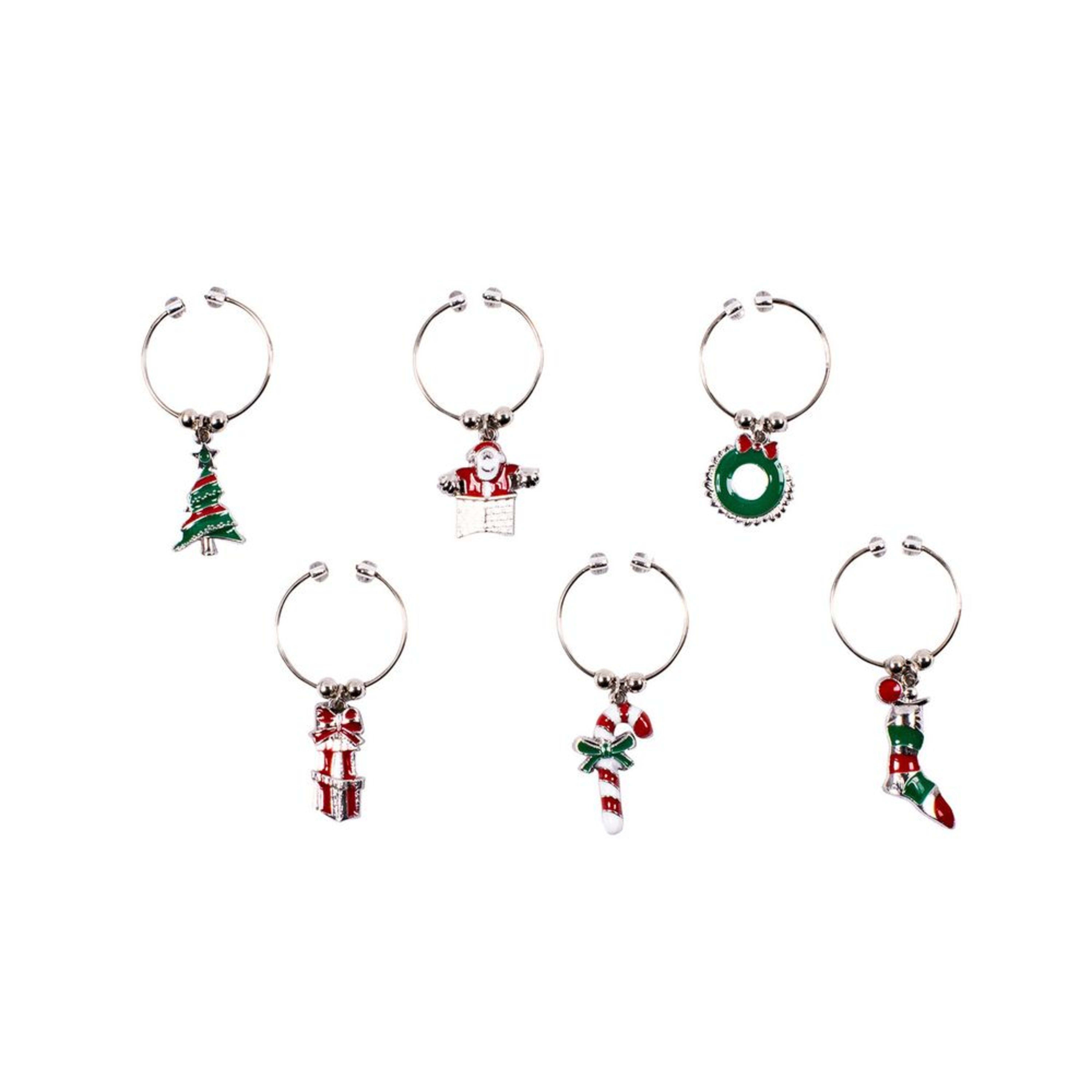 Avanti Wine Charms - Enamelled Christmas