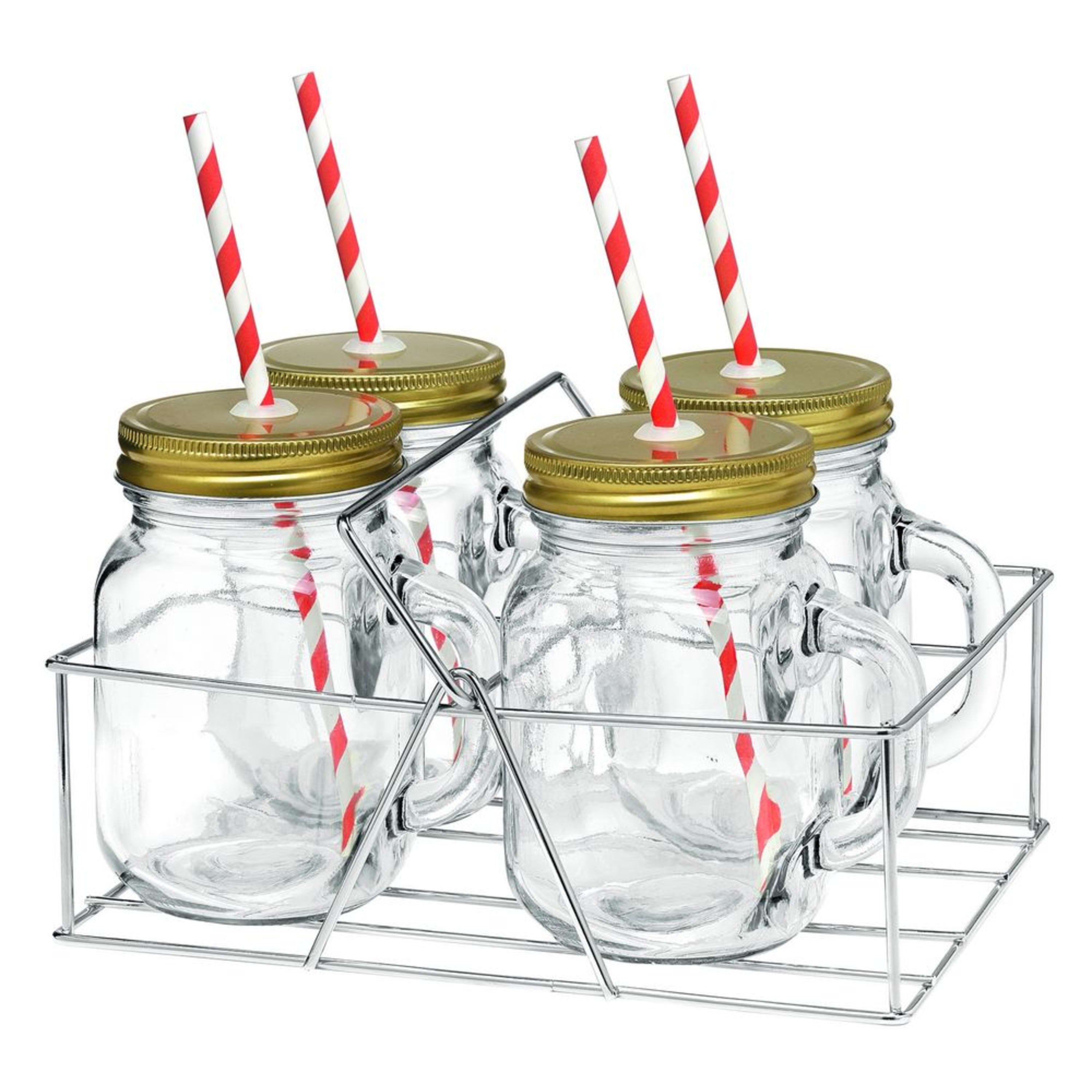 Avanti Mason Jar 4 Piece Set In Rack