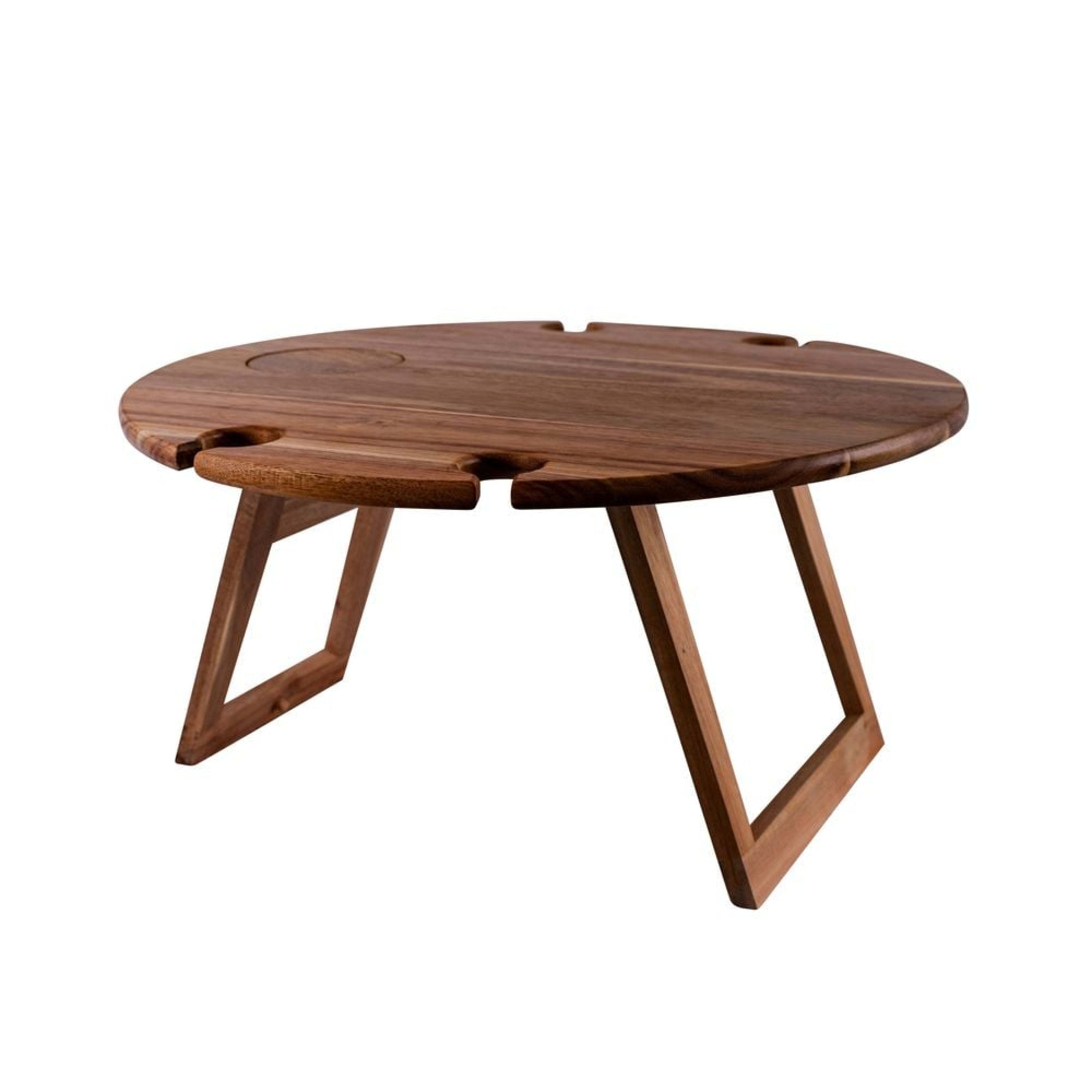 Peer Sorensen Folding Round Picnic Table 50cm - Acacia Wood
