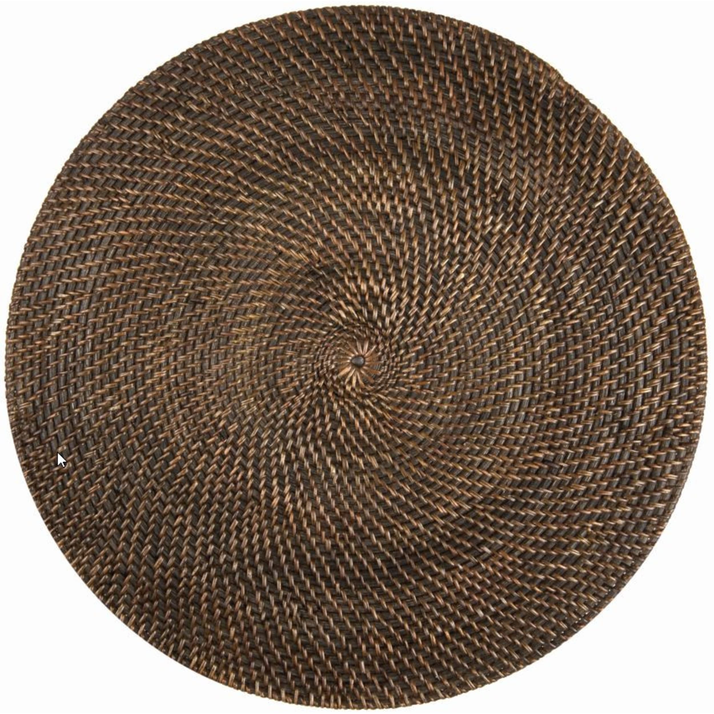 Cinnamon Rattan Round Placemat Dark Brown
