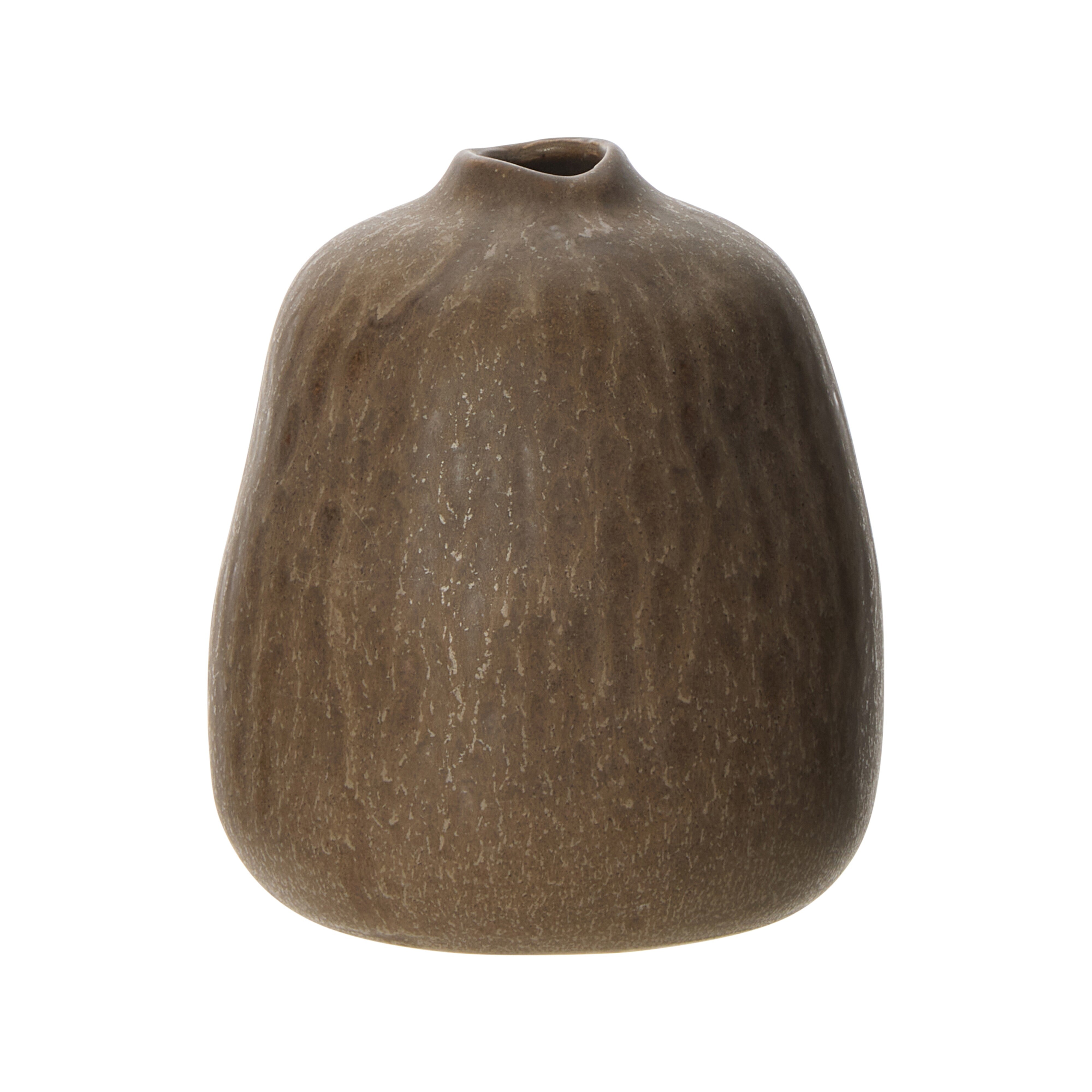 Amalfi Linden Pebble Vase Reactive Deep Brown
