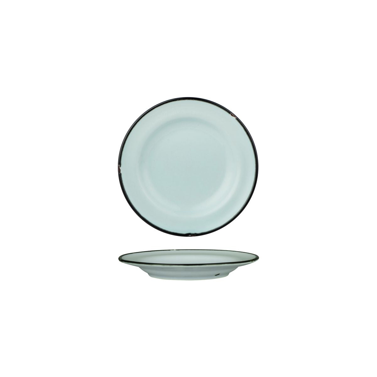 Luzerne TinTin Blue with Black Line - Round Plate - Wide Rim (170mm Ø)