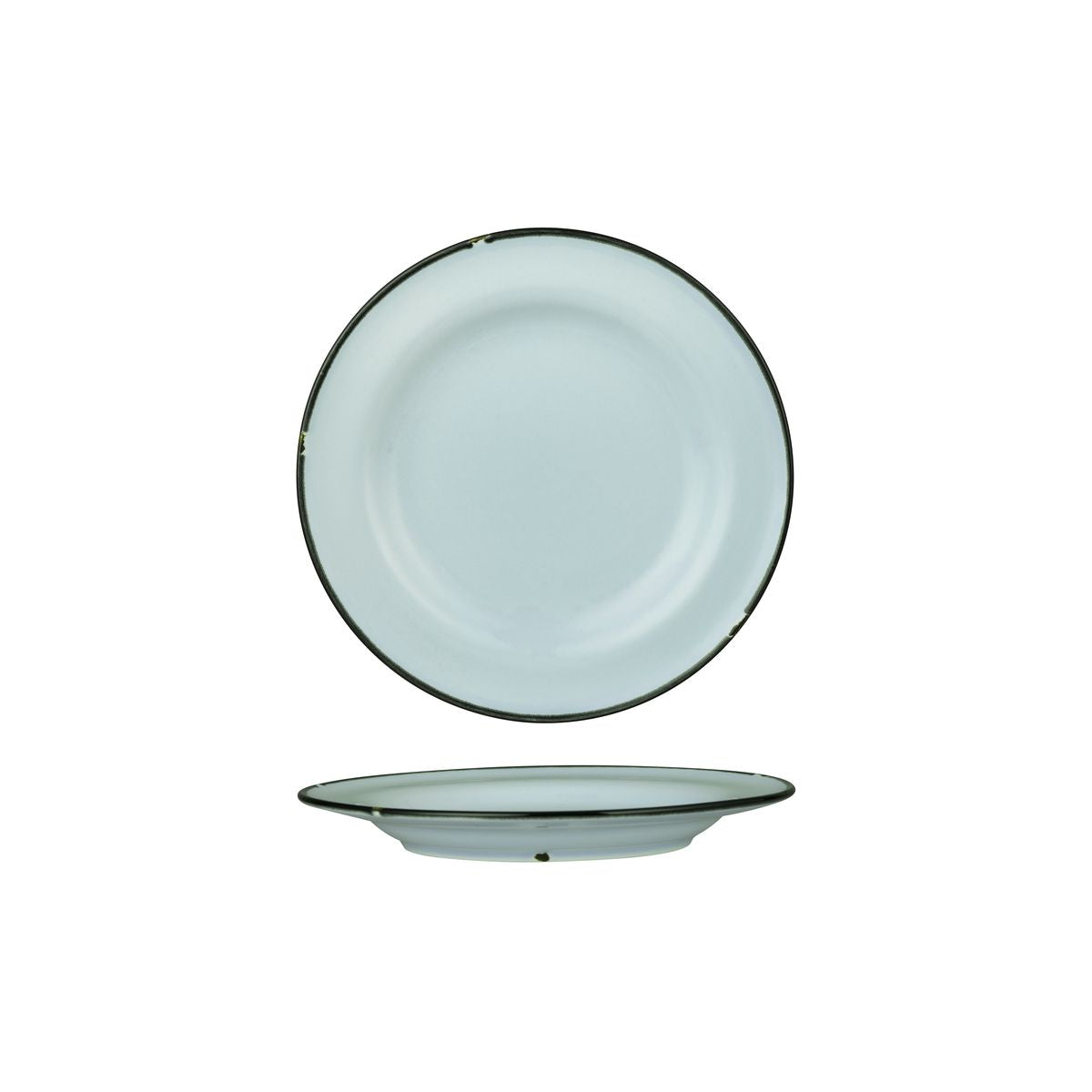 Luzerne TinTin Blue with Black Line - Round Plate - Wide Rim (210mm Ø)