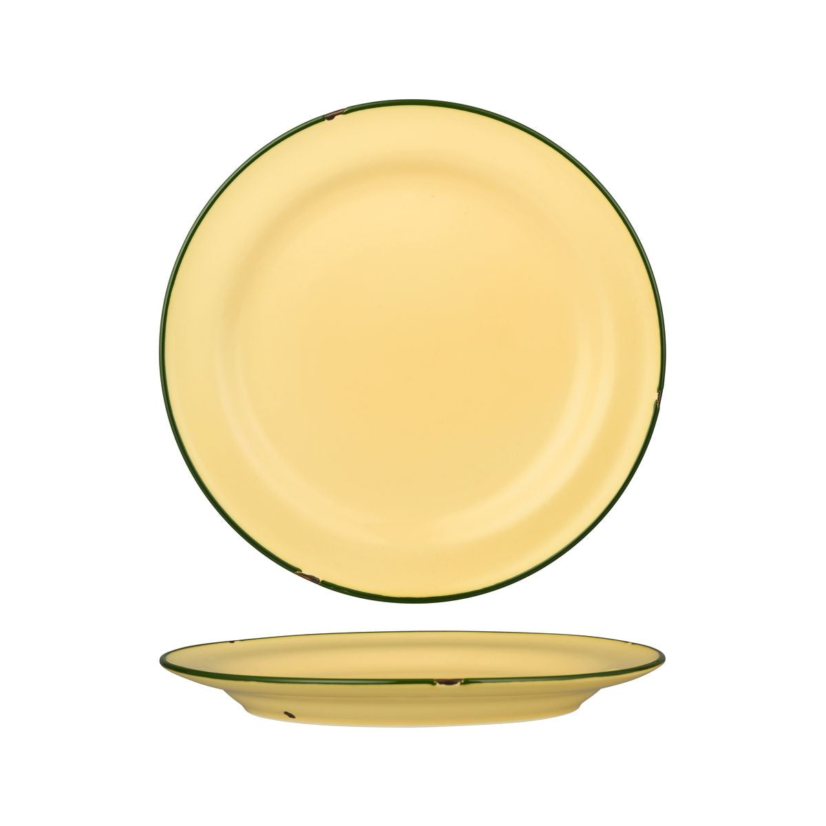 Luzerne TinTin Sand with Green Line - Round Plate - Wide Rim (270mm Ø)