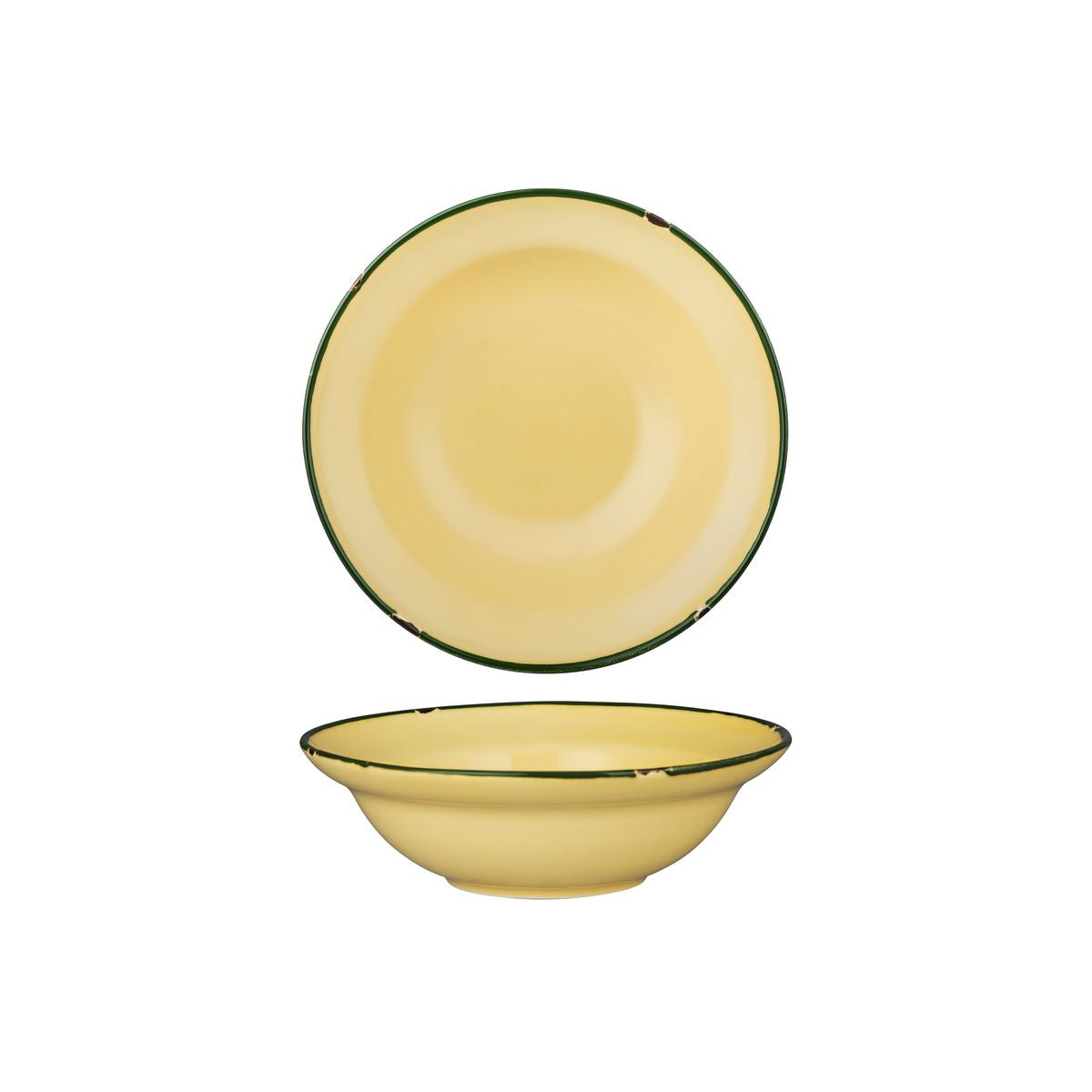 Luzerne TinTin Sand with Green Line - Round Deep Bowl (190mm Ø 380ml)
