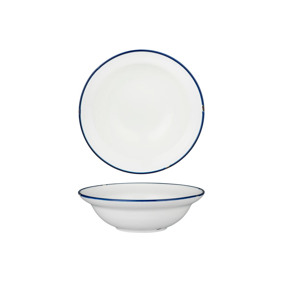 Luzerne TinTin White with Navy Line - Round Deep Bowl (190mm Ø 380ml)