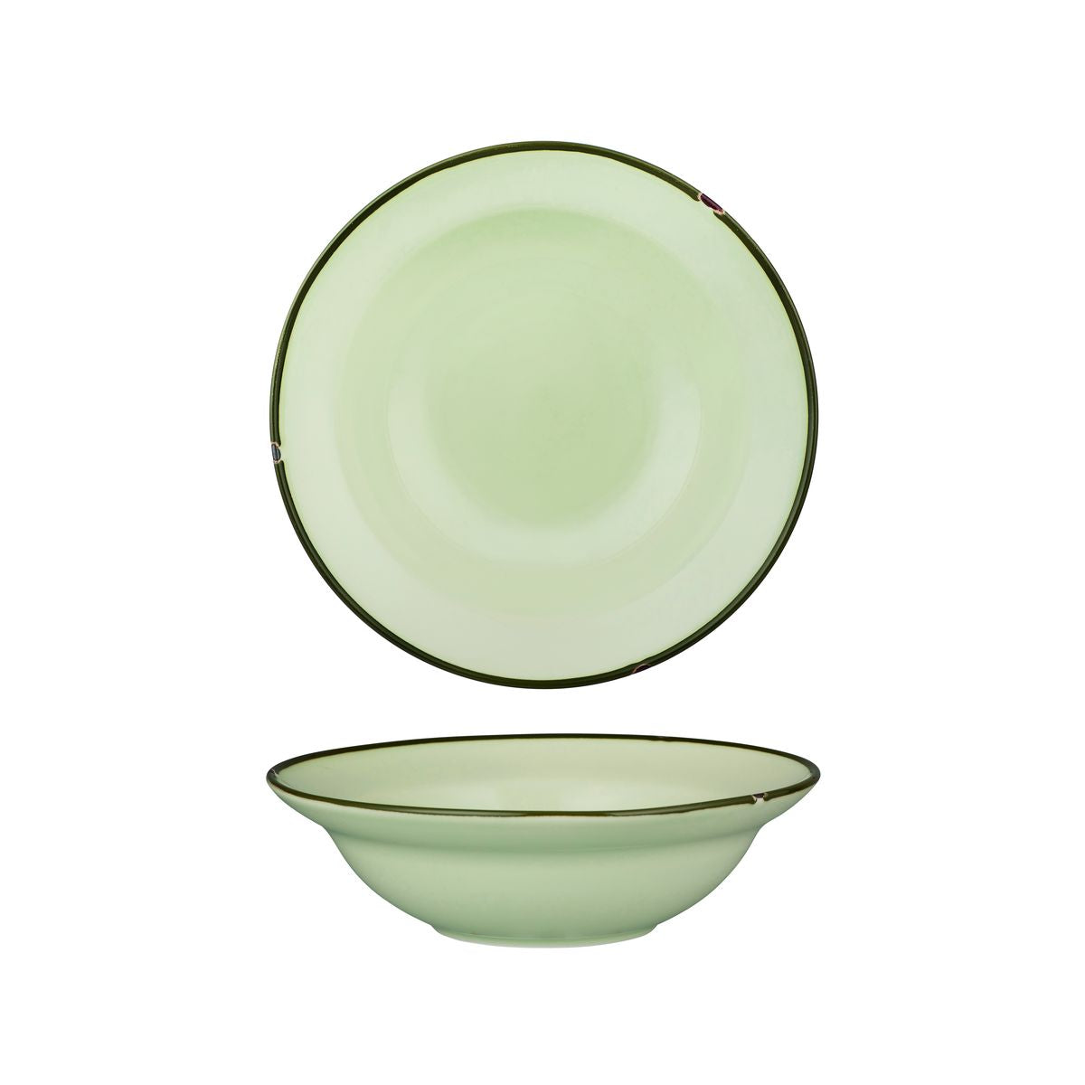 Luzerne TinTin Green with Green Line - Round Deep Bowl (220mm Ø 580ml)