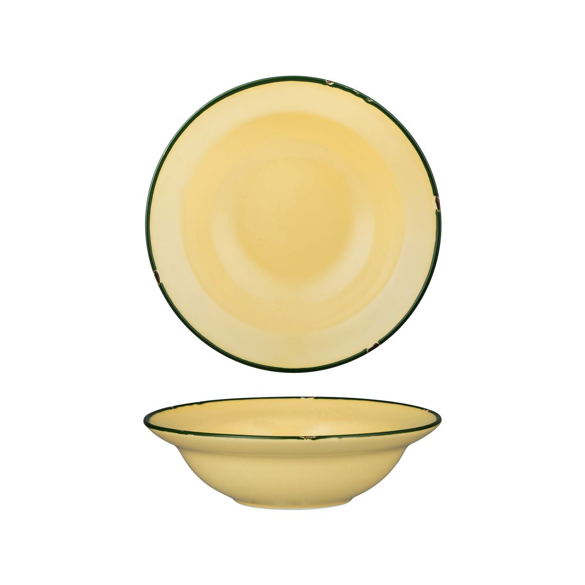 Luzerne TinTin Sand with Green Line - Round Deep Bowl (220mm Ø 580ml)