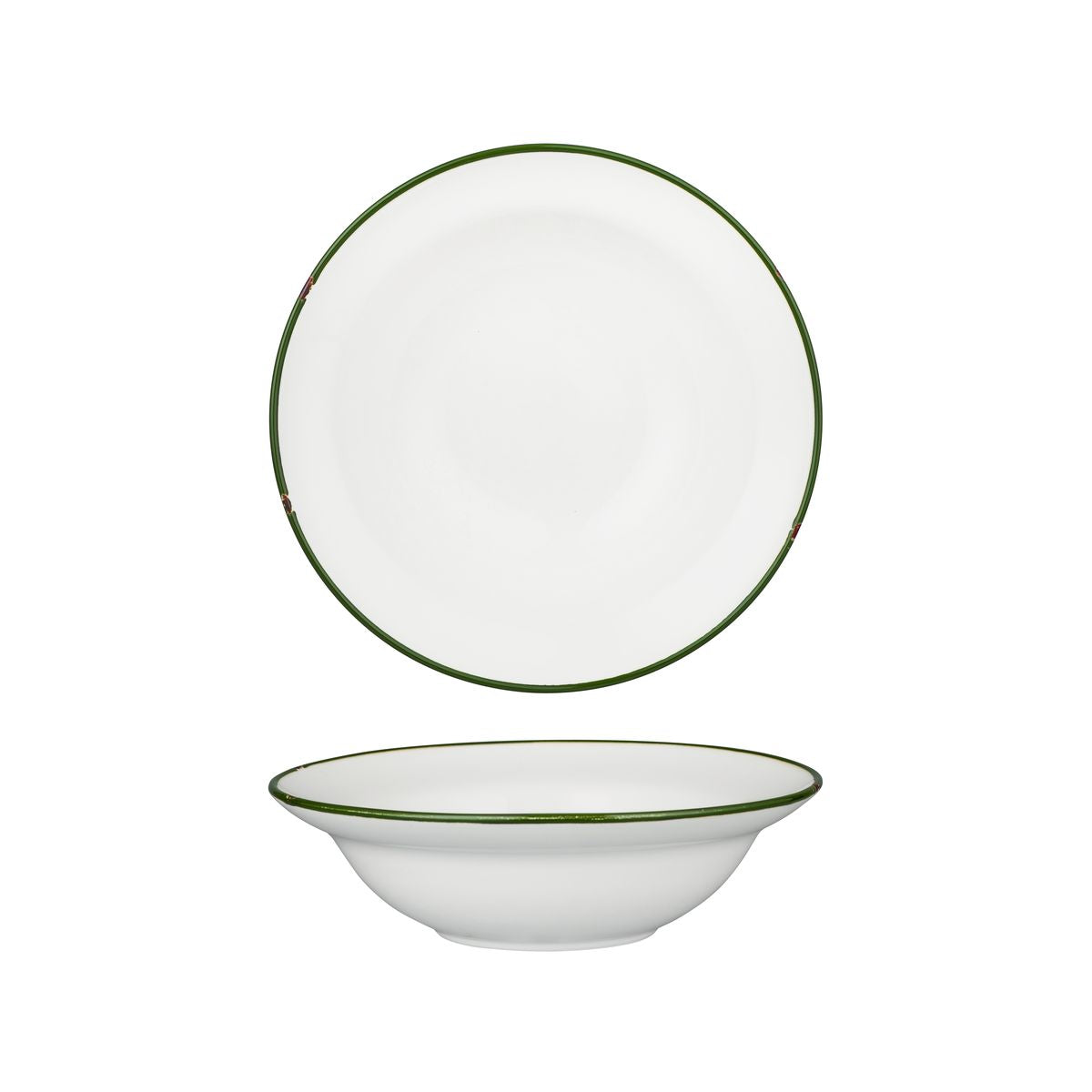 Luzerne TinTin White with Green Line - Round Deep Bowl (220mm Ø 580ml)