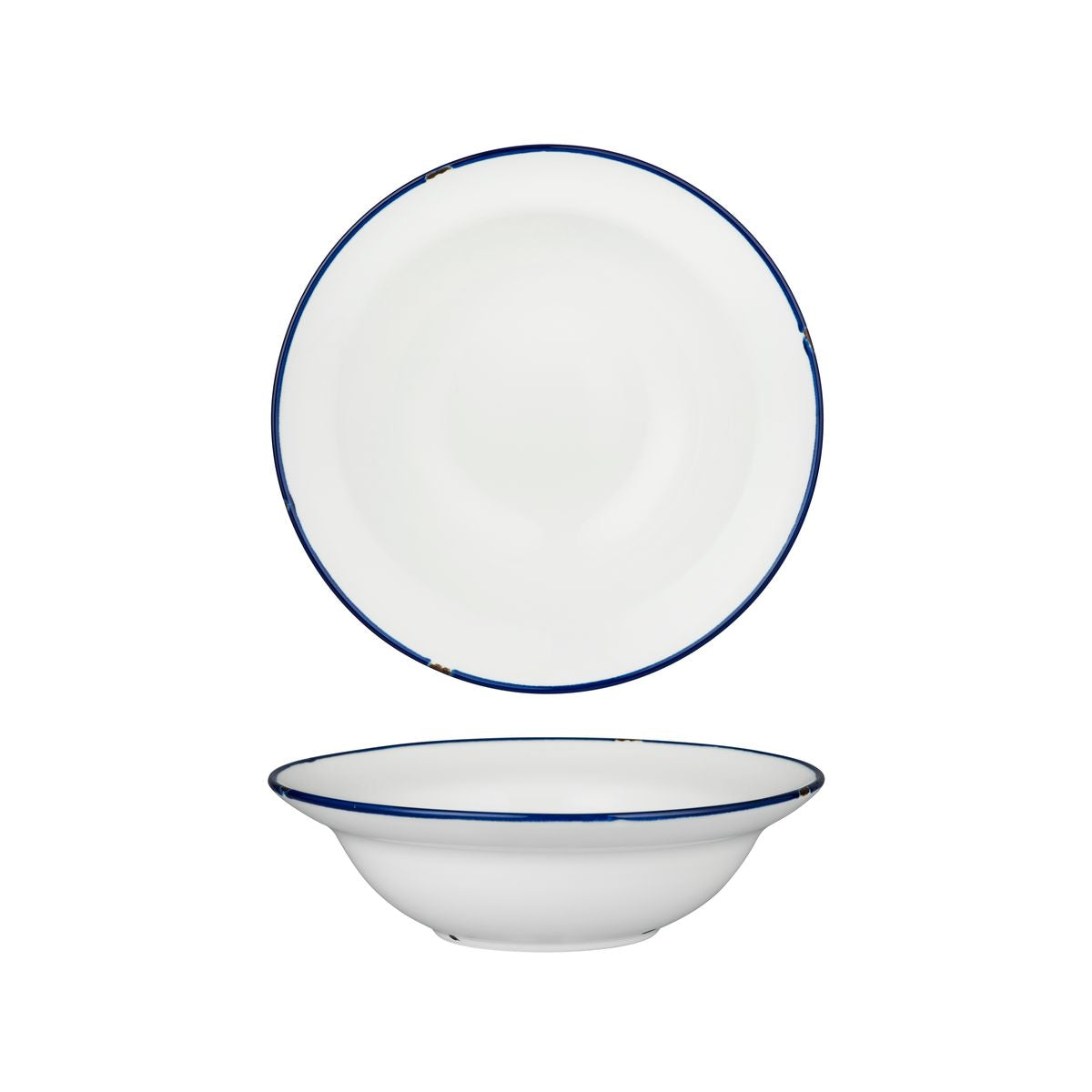 Luzerne TinTin White with Navy Line - Round Deep Bowl (220mm Ø 580ml)