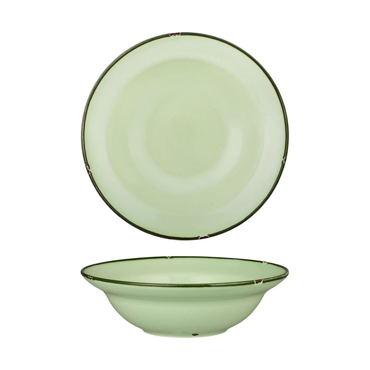 Luzerne TinTin Green with Green Line - Round Deep Bowl (240mm Ø 830ml)