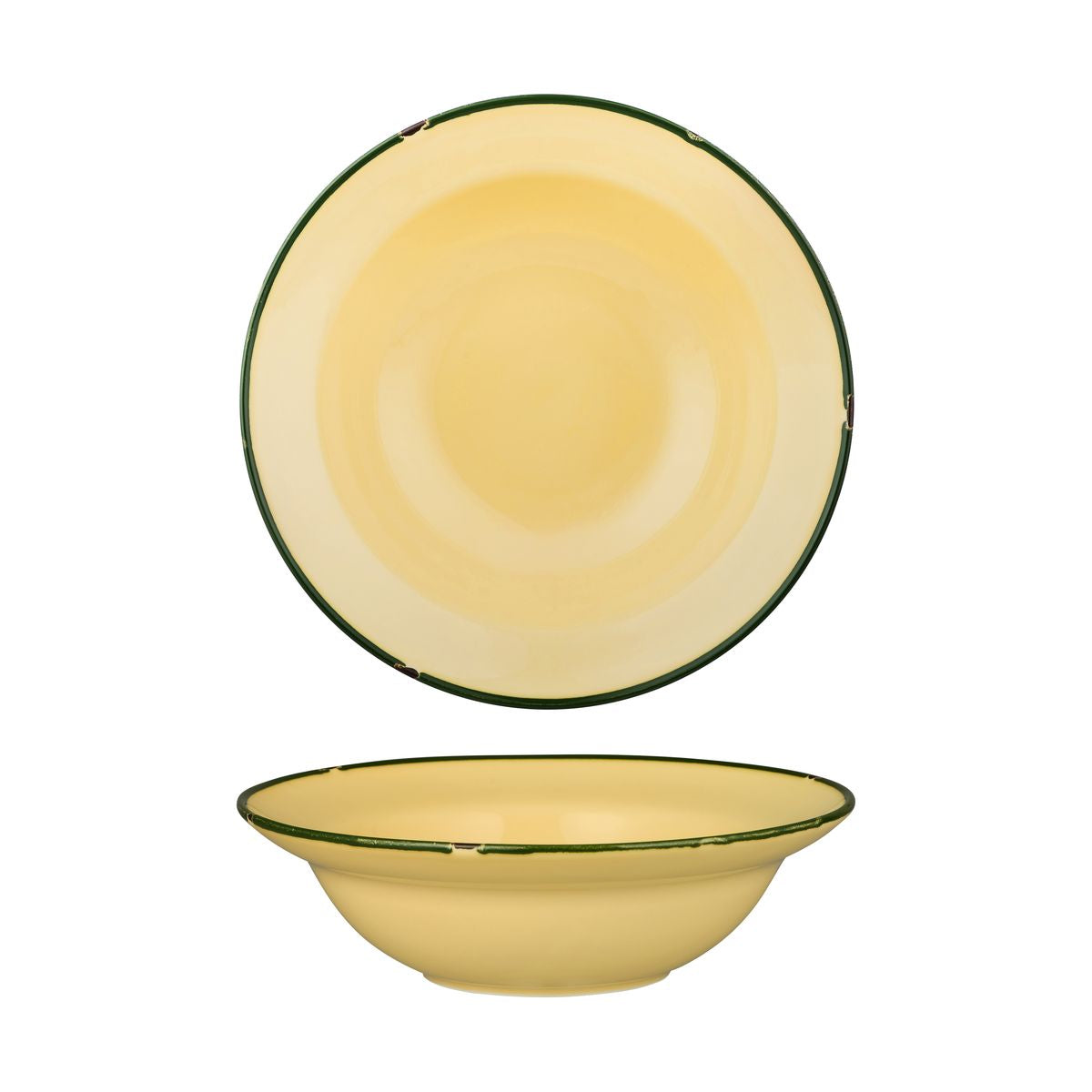 Luzerne TinTin Sand with Green Line - Round Deep Bowl (240mm Ø 830ml)