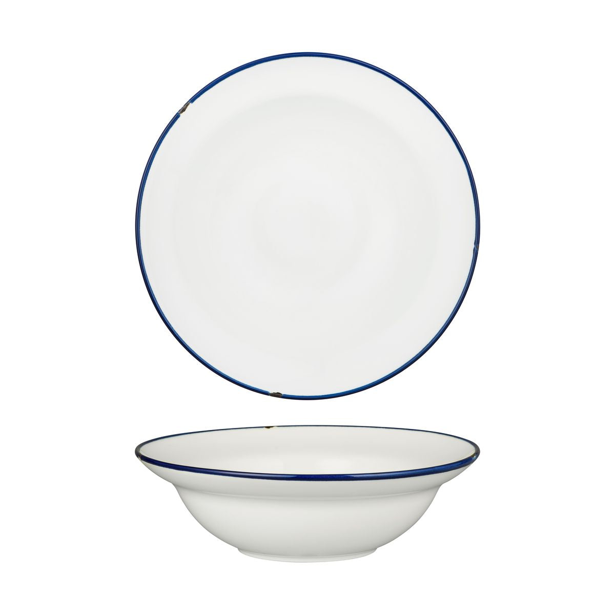 Luzerne TinTin White with Navy Line - Round Deep Bowl (240mm Ø 830ml)