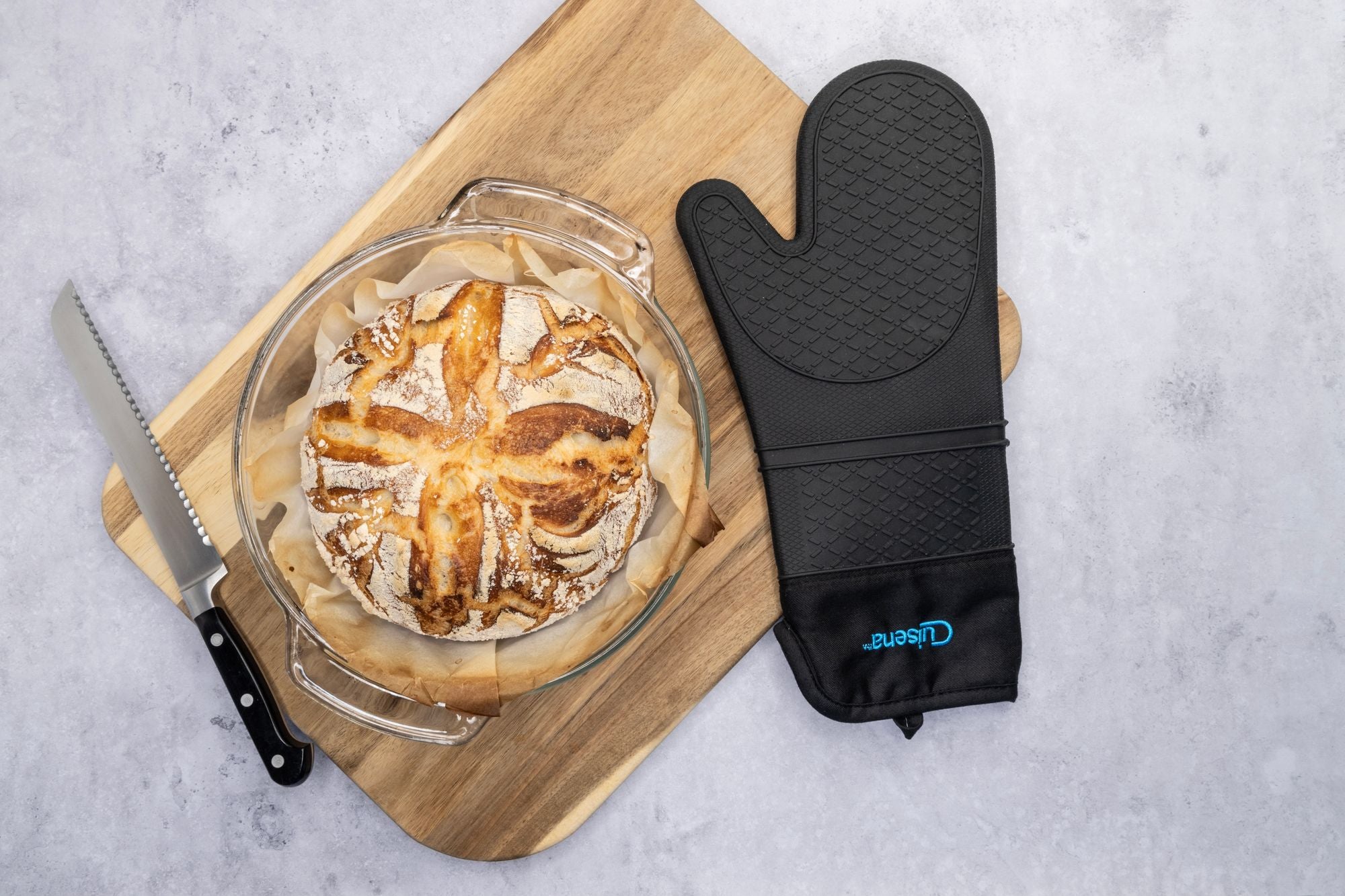 Cuisena Silicone & Fabric Oven Glove - Black