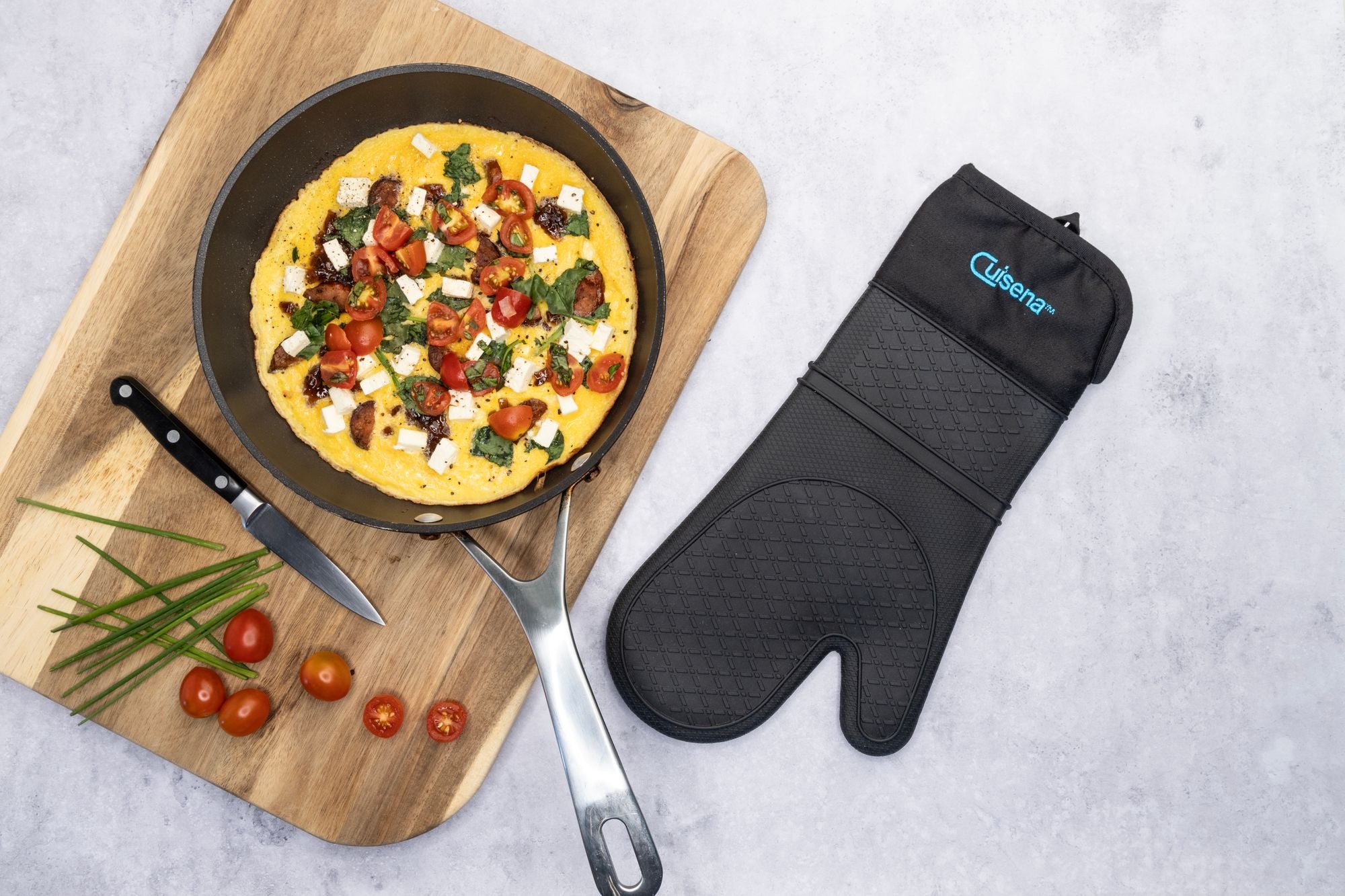 Cuisena Silicone & Fabric Oven Glove - Black