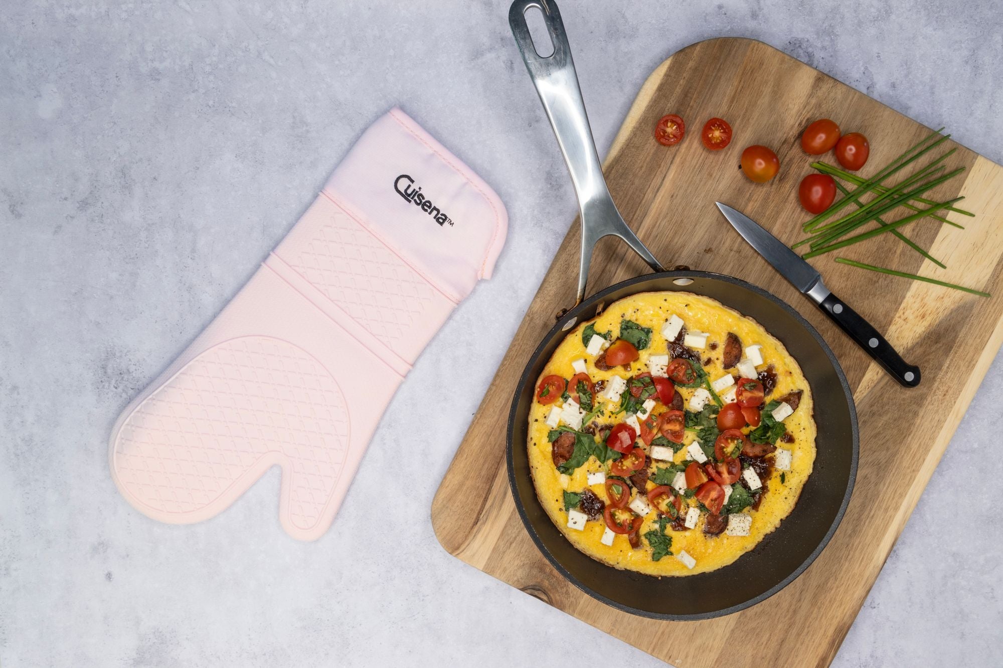 Cuisena Silicone & Fabric Oven Glove - Pale Pink