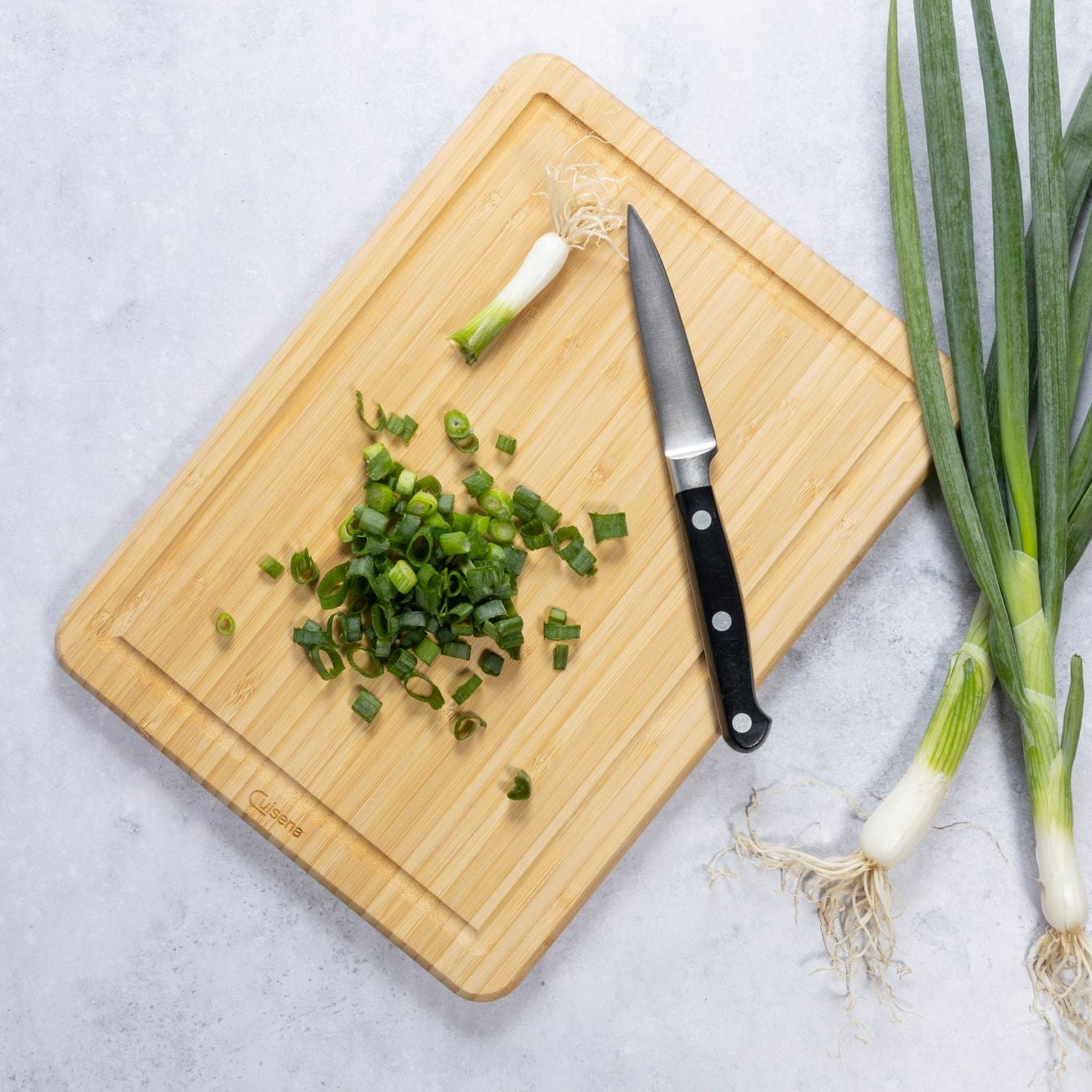 Cuisena Bamboo Grooved Cutting Board - 30cm x 22cm