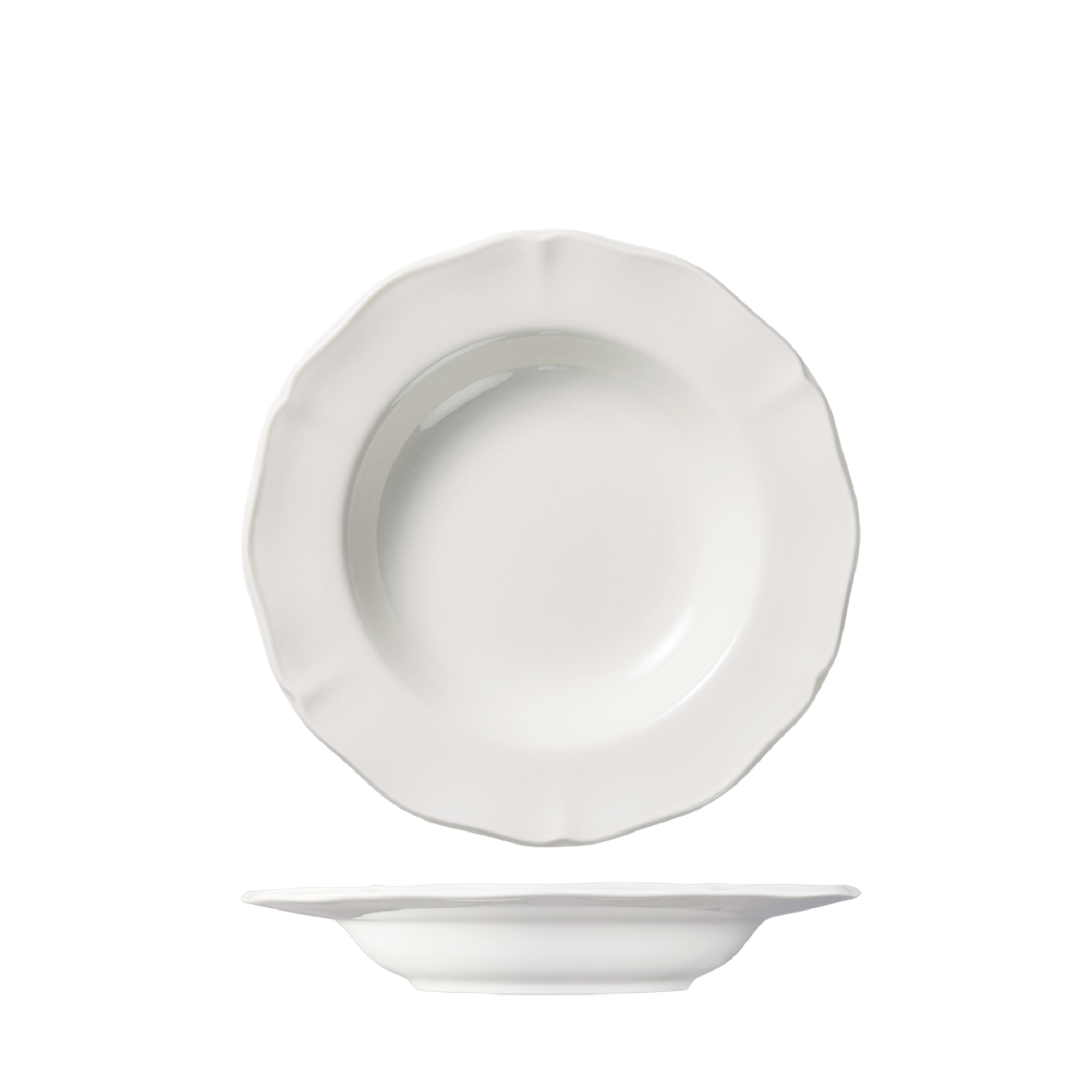 Luzerne Astoria Scalloped Soup / Pasta Bowl - Wide Rim (235mm - White)