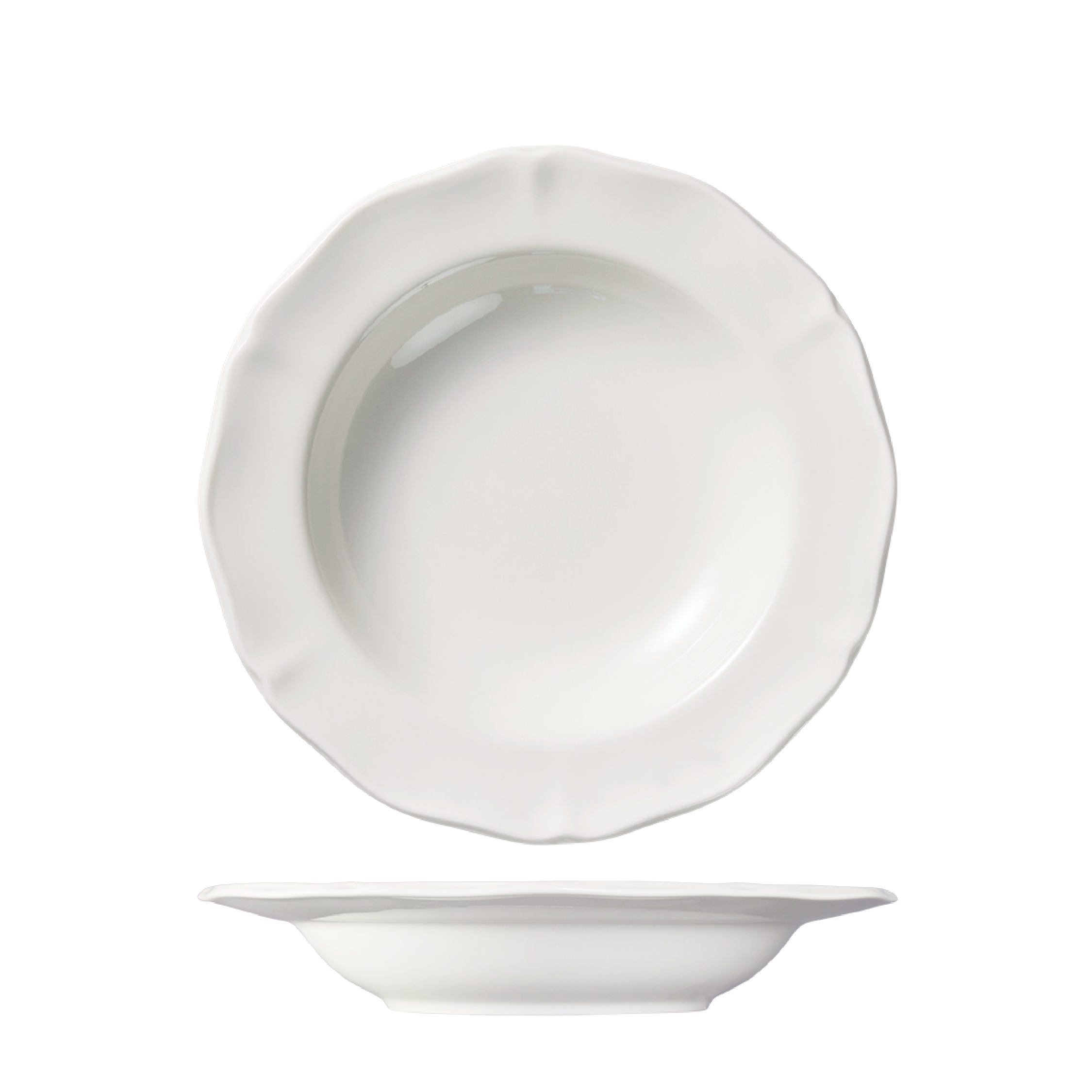 Luzerne Astoria Scalloped Soup / Pasta Bowl - Wide Rim (265mm - White)
