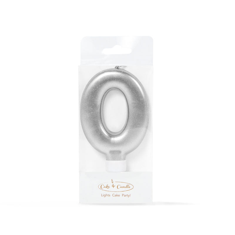 Cake & Candle Candle Number 0 Silver