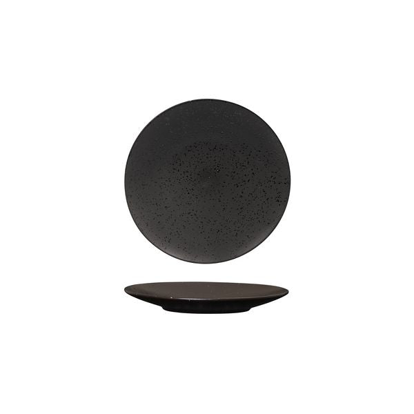 Luzerne Lava Matte Black Round Plate - Flat / Coupe (160mm Ø)