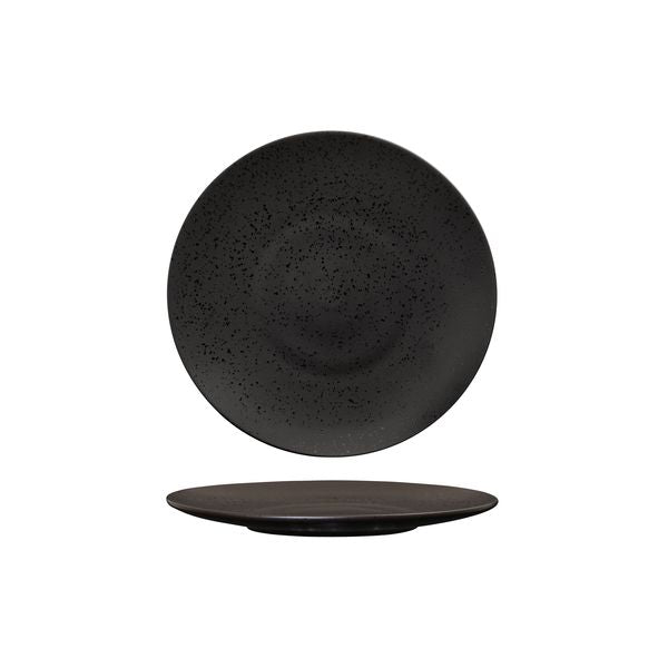 Luzerne Lava Matte Black Round Plate - Flat / Coupe (210mm Ø)