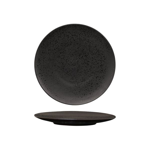 Luzerne Lava Matte Black Round Plate - Flat / Coupe (230mm Ø)