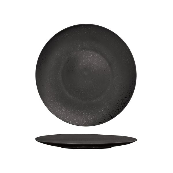 Luzerne Lava Matte Black Round Plate - Flat / Coupe (280mm Ø)