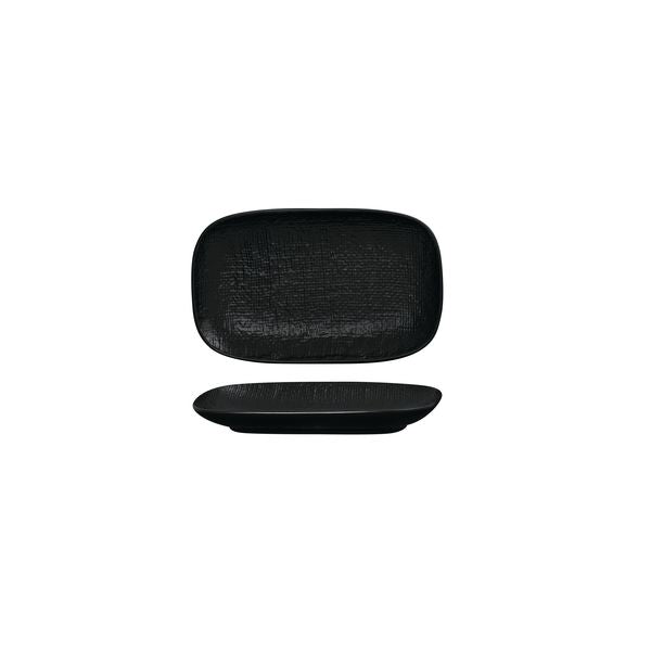 Luzerne Linen Matte Black Rectangular Share Plate (175x110mm)