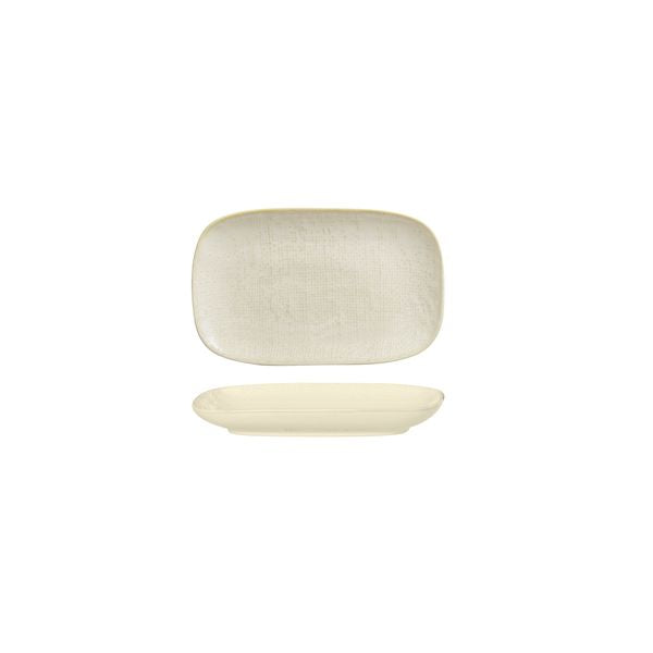 Luzerne Linen Reactive White Rectangular Share Plate (175x110mm)
