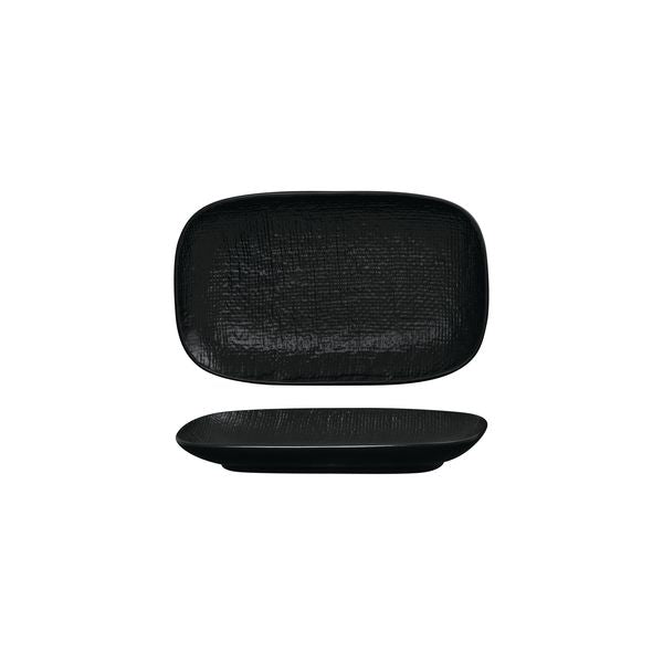 Luzerne Linen Matte Black Rectangular Share Plate (215x135mm)