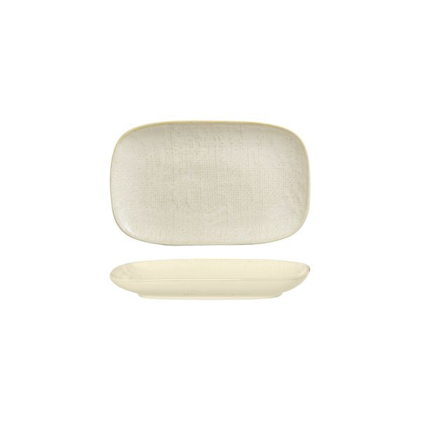 Luzerne Linen Reactive White Rectangular Share Plate (215x135mm)