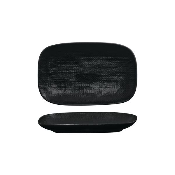 Luzerne Linen Matte Black Rectangular Share Plate (265x165mm)