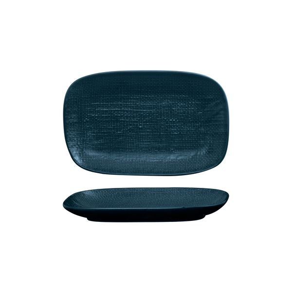 Luzerne Linen Matte Blue Rectangular Share Plate (265x165mm - Navy Blue)