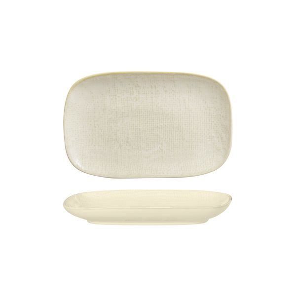 Luzerne Linen Reactive White Rectangular Share Plate (265x165mm)