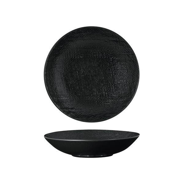 Luzerne Linen Matte Black Share Bowl (200mm Ø 700ml)
