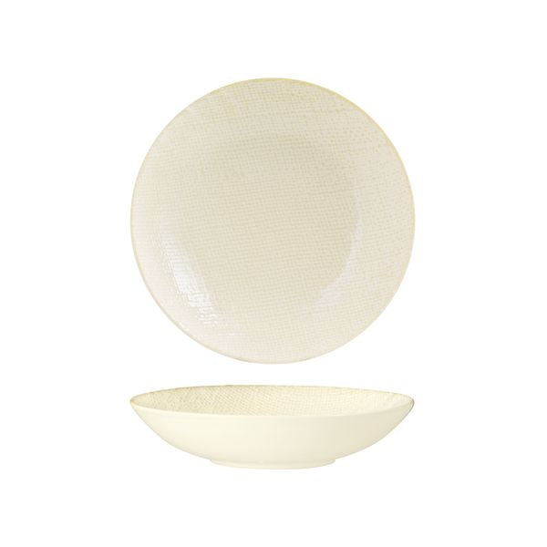 Luzerne Linen Reactive White Share Bowl (200mm Ø 700ml)