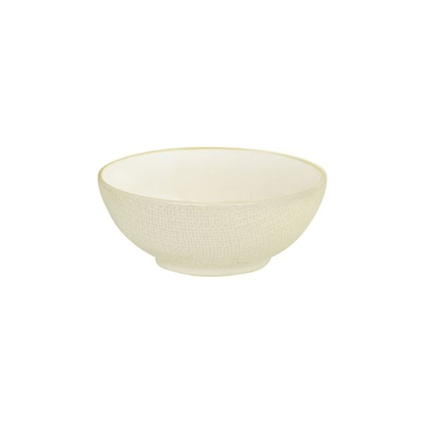 Luzerne Linen Reactive White Round Bowl (160mm Ø 750ml)