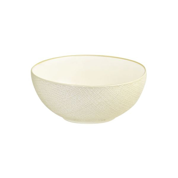Luzerne Linen Reactive White Round Bowl (190mm Ø 1400ml)