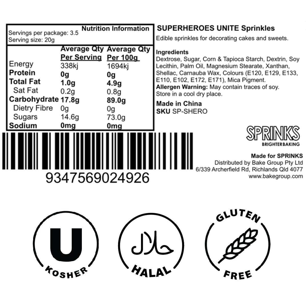 Sprinks Superheroes Unite Sprinkles 500g
