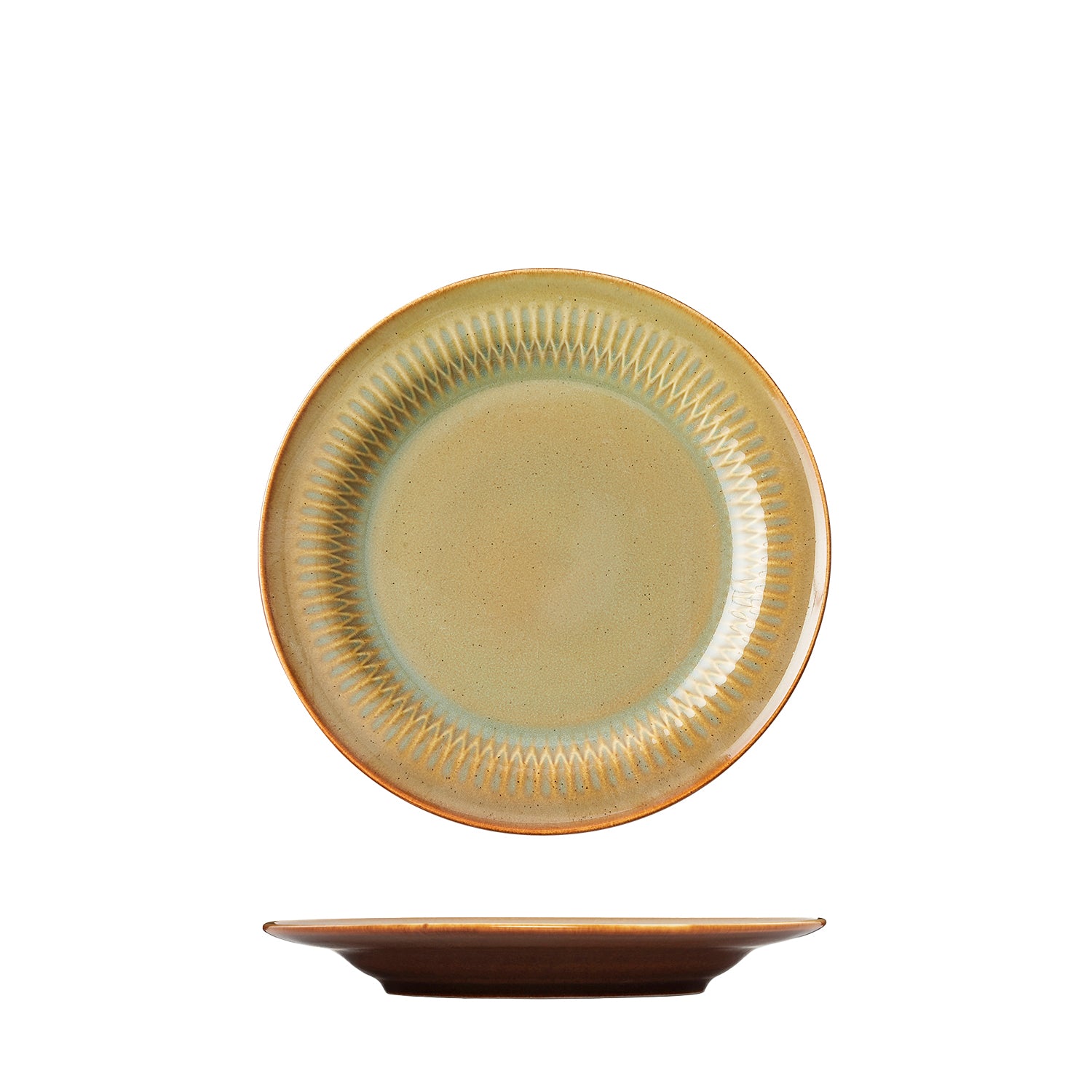 Luzerne Cottage Cinnamon Round Plate - Wide Rim (170mm Ø)