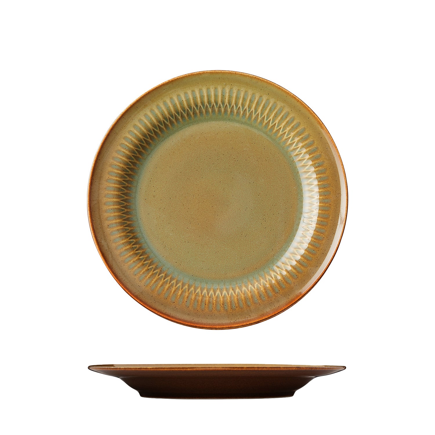 Luzerne Cottage Cinnamon Round Plate - Wide Rim (210mm Ø)