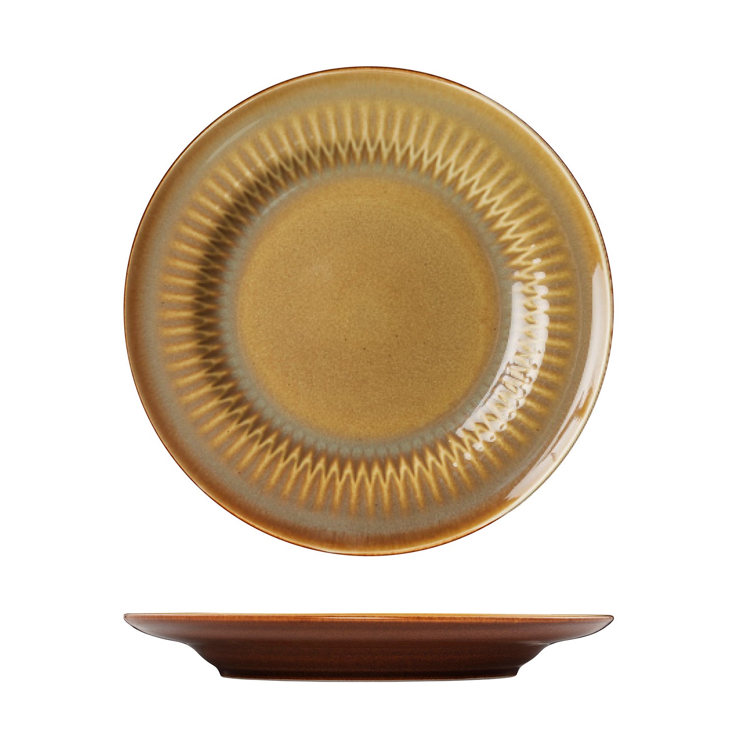 Luzerne Cottage Cinnamon Round Plate - Wide Rim (230mm Ø)